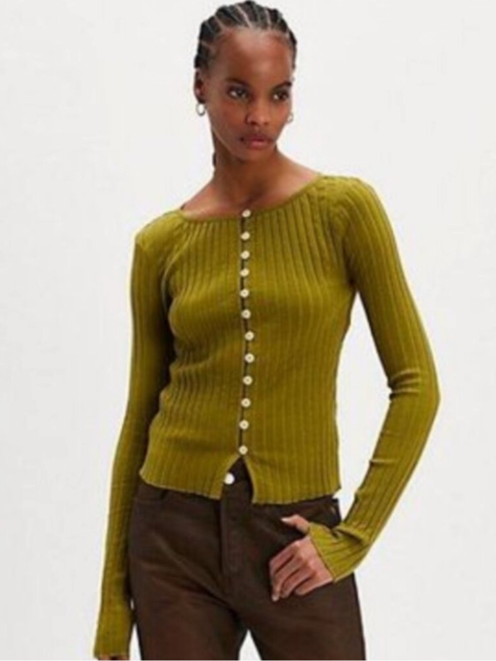 Free People Tilly Long Sleeve Cardi Cardamon Seed